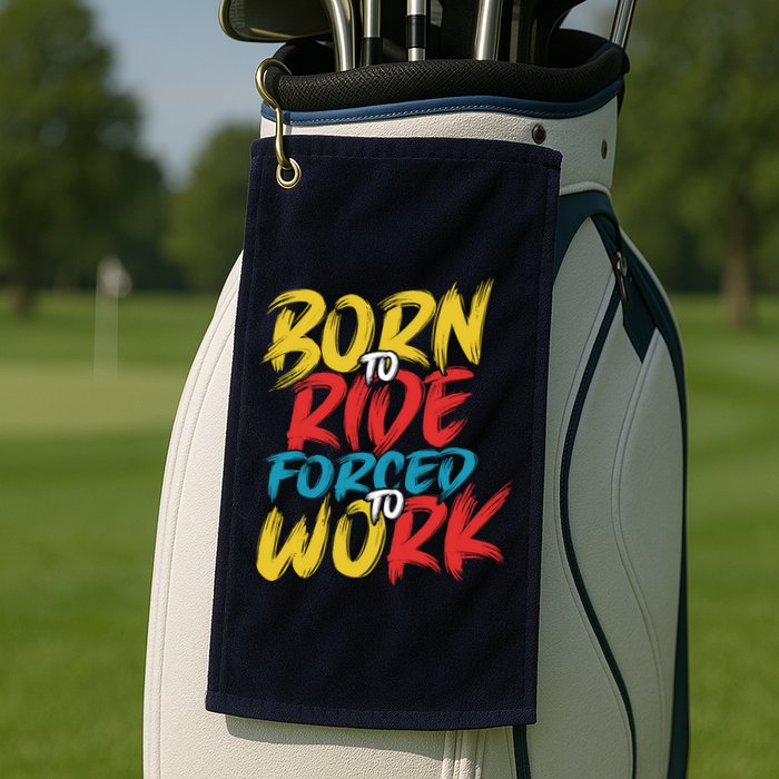 Born To Ride Forced To Work Golf Towel