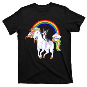 Boston Terrier Riding Unicorn T-Shirt