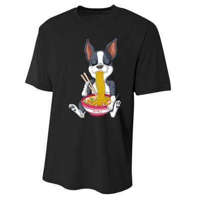 Boston Terrier Ramen Performance Sprint T-Shirt