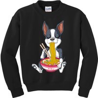 Boston Terrier Ramen Kids Sweatshirt