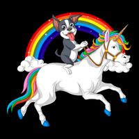 Boston Terrier Riding Unicorn Button