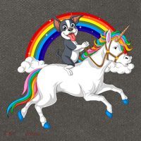 Boston Terrier Riding Unicorn Cotton Canvas Backpack