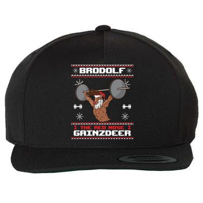 Brodolf The Red Nose Gainzdeer Gym Ugly Christmas Sweater Cute Gift Gift Wool Snapback Cap