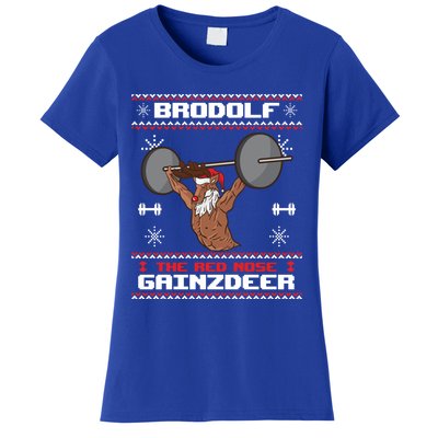 Brodolf The Red Nose Gainzdeer Gym Ugly Christmas Sweater Cute Gift Gift Women's T-Shirt