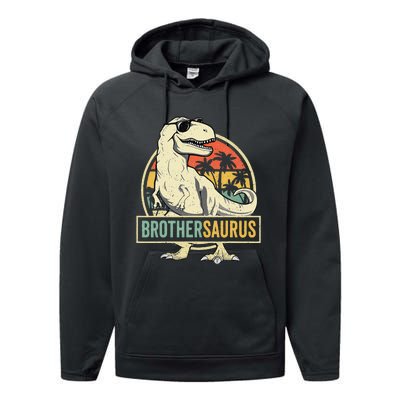 Brothersaurus T Rex Dinosaur Brother Saurus Family Matching Performance Fleece Hoodie