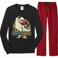 Brothersaurus T Rex Dinosaur Brother Saurus Family Matching Long Sleeve Pajama Set