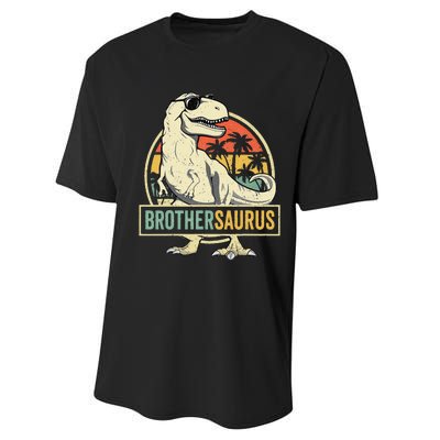 Brothersaurus T Rex Dinosaur Brother Saurus Family Matching Performance Sprint T-Shirt