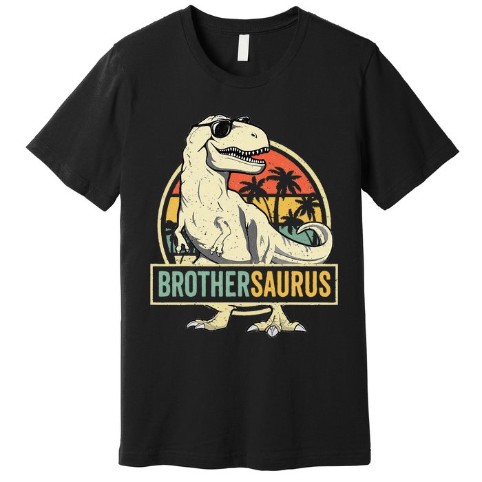 Brothersaurus T Rex Dinosaur Brother Saurus Family Matching Premium T-Shirt