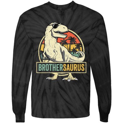 Brothersaurus T Rex Dinosaur Brother Saurus Family Matching Tie-Dye Long Sleeve Shirt