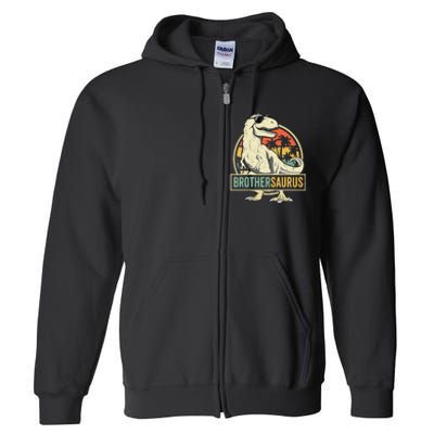 Brothersaurus T Rex Dinosaur Brother Saurus Family Matching Full Zip Hoodie