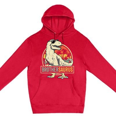 Brothersaurus T Rex Dinosaur Brother Saurus Family Matching Premium Pullover Hoodie