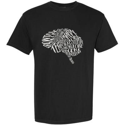 Brain Typography RN Neuroscience Nurse Neurologist Garment-Dyed Heavyweight T-Shirt