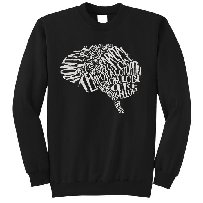 Brain Typography RN Neuroscience Nurse Neurologist Sweatshirt