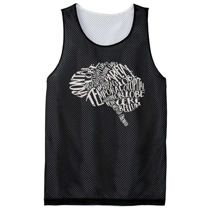 Brain Typography RN Neuroscience Nurse Neurologist Mesh Reversible Basketball Jersey Tank