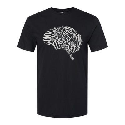 Brain Typography RN Neuroscience Nurse Neurologist Softstyle CVC T-Shirt