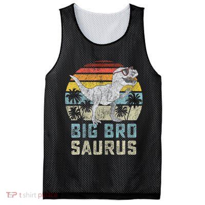 Bigbrosaurus T Rex Dinosaur Big Bro Saurus Brother Family Mesh Reversible Basketball Jersey Tank