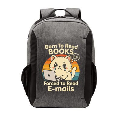 Born To Read Books Forced To Read Emails Funny Cat  Book Vector Backpack
