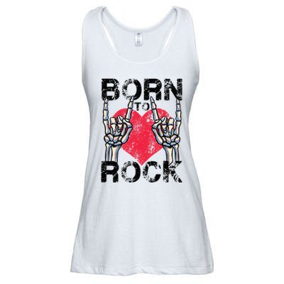 Born To Rock Lets Rock Vintage Retro Rock&Roll Rock Concert Ladies Essential Flowy Tank