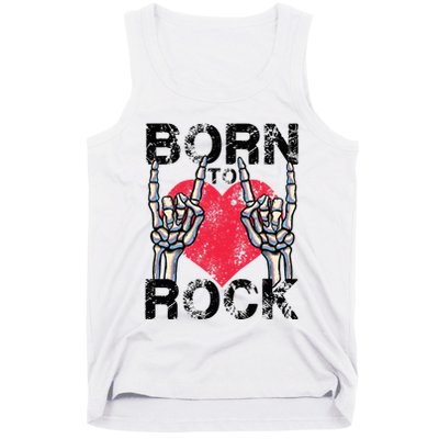 Born To Rock Lets Rock Vintage Retro Rock&Roll Rock Concert Tank Top