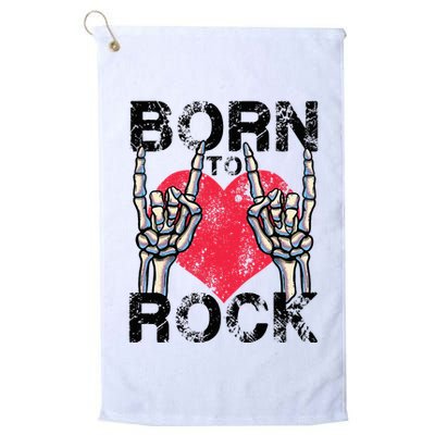 Born To Rock Lets Rock Vintage Retro Rock&Roll Rock Concert Golf Towel