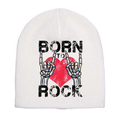 Born To Rock Lets Rock Vintage Retro Rock&Roll Rock Concert Short Acrylic Beanie