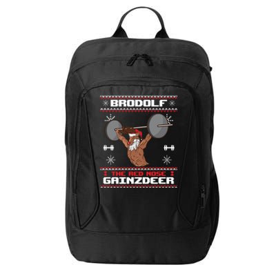 Brodolf The Red Nose Gainzdeer Gym Ugly Christmas Sweater, City Backpack