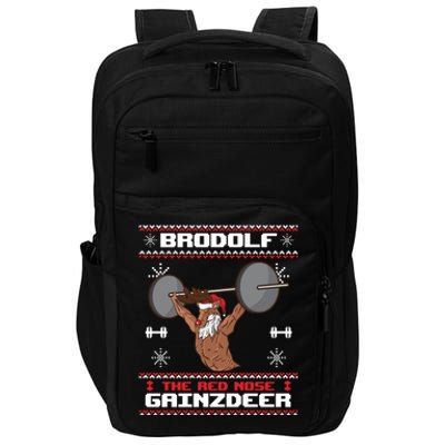 Brodolf The Red Nose Gainzdeer Gym Ugly Christmas Sweater, Impact Tech Backpack