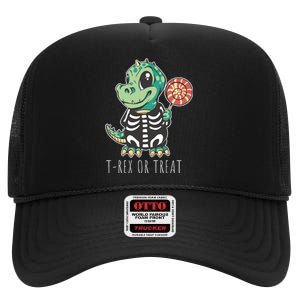 Baby T Rex Dinosaur Skeleton High Crown Mesh Back Trucker Hat