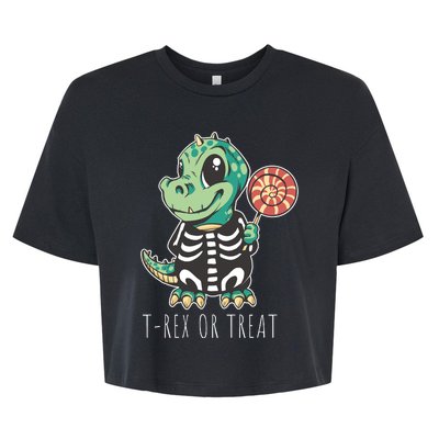 Baby T Rex Dinosaur Skeleton Bella+Canvas Jersey Crop Tee