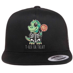 Baby T Rex Dinosaur Skeleton Flat Bill Trucker Hat