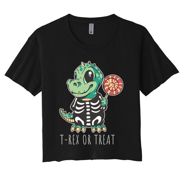 Baby T Rex Dinosaur Skeleton Crop Top