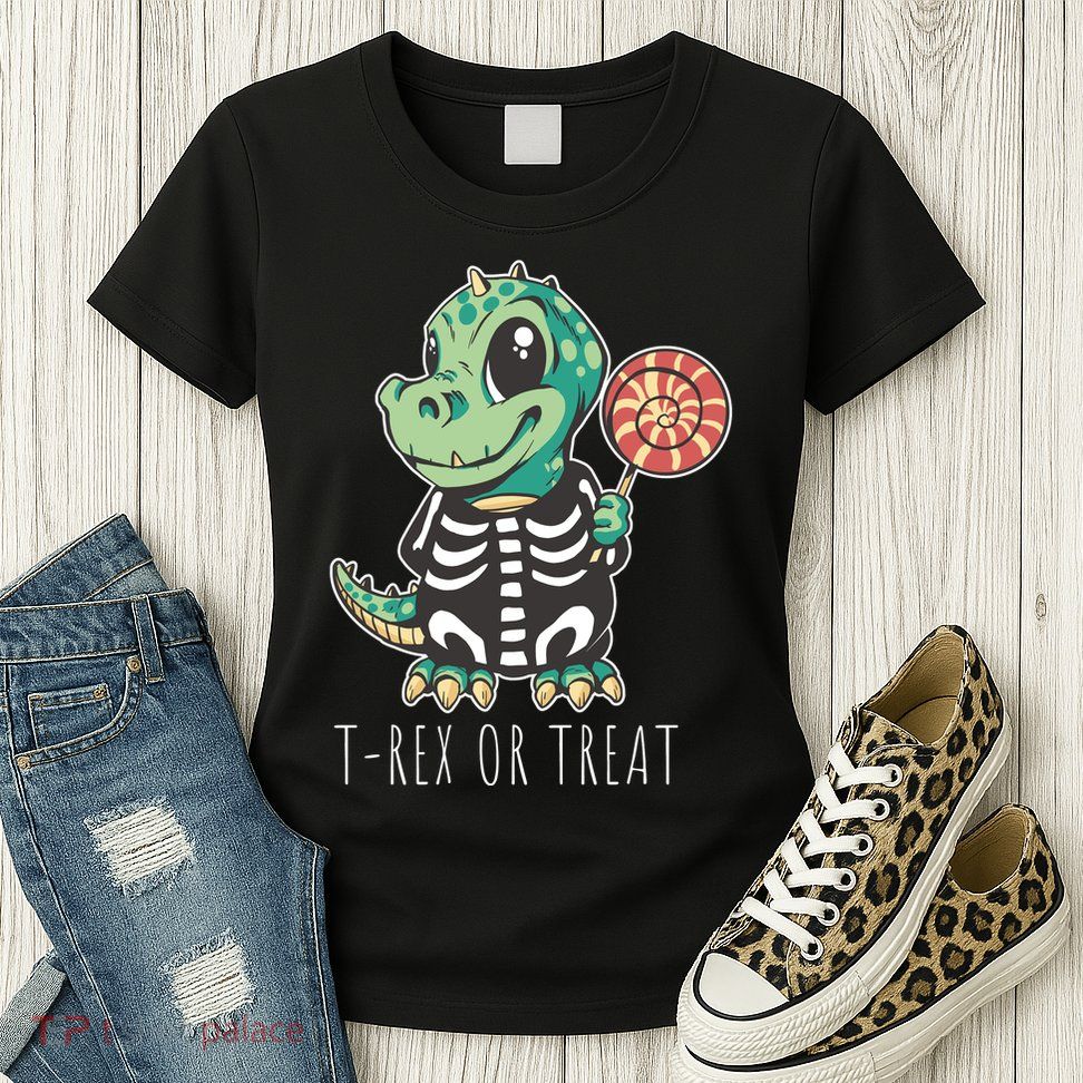 Baby T Rex Dinosaur Skeleton Womens T-Shirt