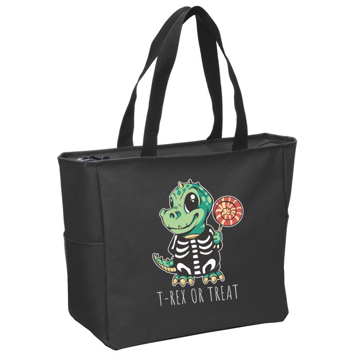 Baby T Rex Dinosaur Skeleton Zip Tote Bag