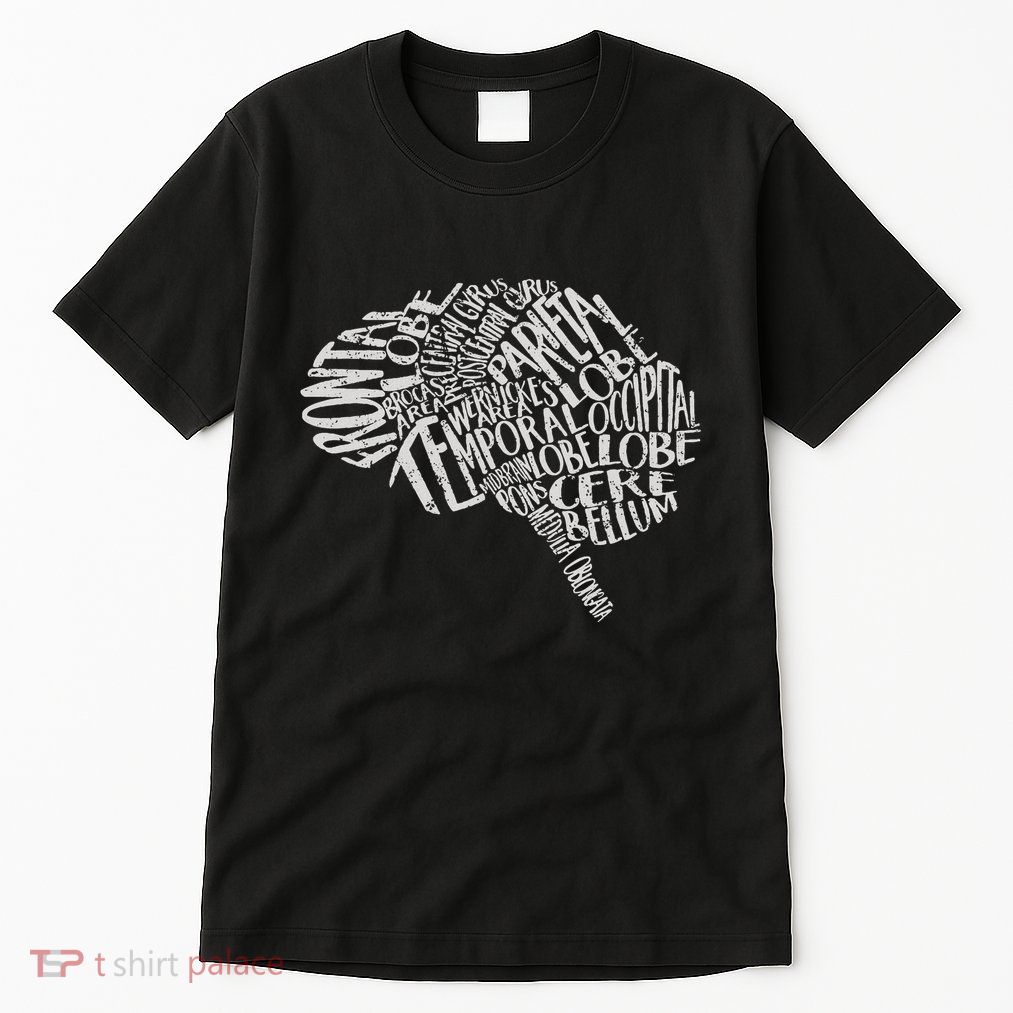 Brain Typography Rn Neuroscience Nurse Neurologist Tall T-Shirt
