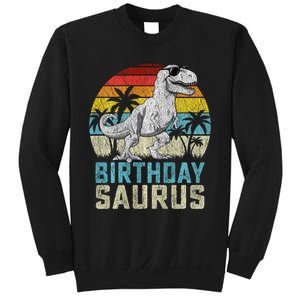 Birthdaysaurus T Rex Dinosaur Birthday Saurus Family Long Sleeve Sweatshirt