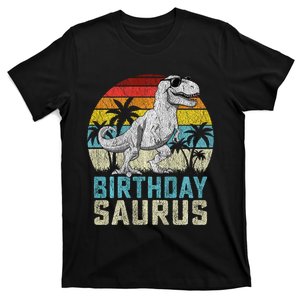 Birthdaysaurus T Rex Dinosaur Birthday Saurus Family Long Sleeve T-Shirt