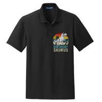 Birthdaysaurus T Rex Dinosaur Birthday Saurus Family Long Sleeve Dry Zone Grid Polo