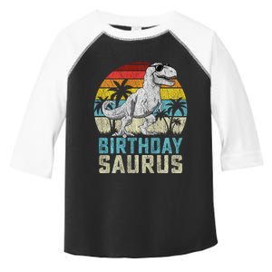 Birthdaysaurus T Rex Dinosaur Birthday Saurus Family Long Sleeve Toddler Fine Jersey T-Shirt