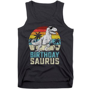 Birthdaysaurus T Rex Dinosaur Birthday Saurus Family Long Sleeve Tank Top