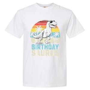 Birthdaysaurus T Rex Dinosaur Birthday Saurus Family Long Sleeve Garment-Dyed Heavyweight T-Shirt