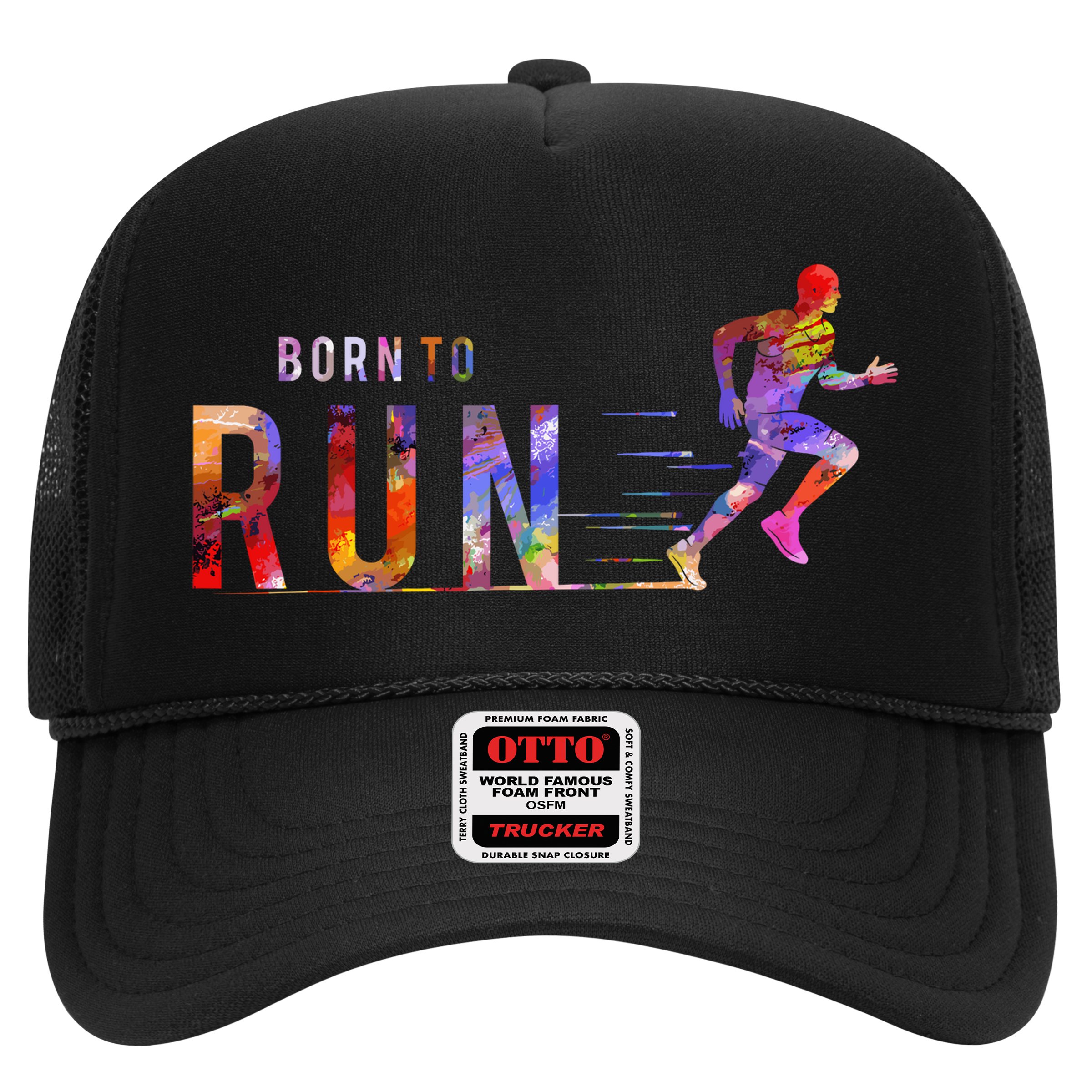 Born To Run Marathon Runner Sports Colorful Hat