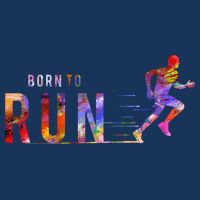 Born To Run Marathon Runner Sports Colorful T-Shirt