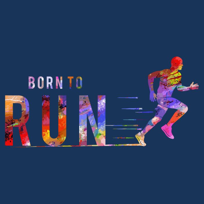 Born To Run Marathon Runner Sports Colorful Baby Bodysuit