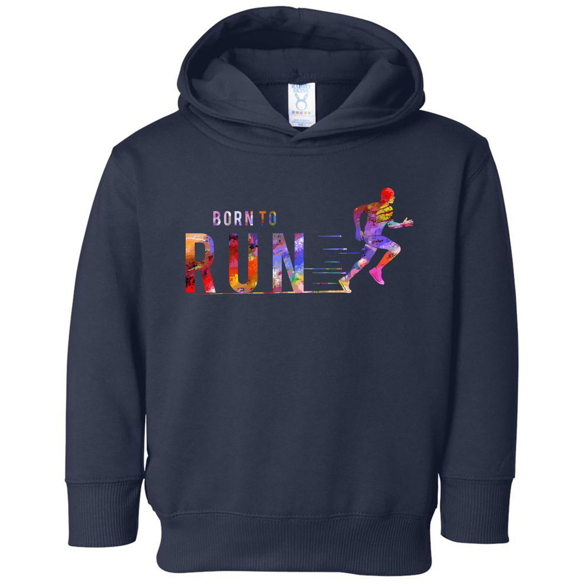 Born To Run Marathon Runner Sports Colorful Toddler Hoodie