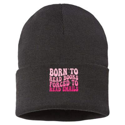 Born To Read Books Forced To Read Emails Groovy Reading Sustainable Knit Beanie
