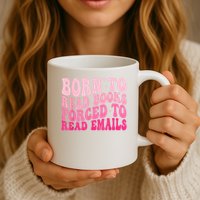 Born To Read Books Forced To Read Emails Groovy Reading Mug