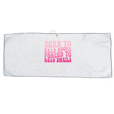 Born To Read Books Forced To Read Emails Groovy Reading Large Microfiber Waffle Golf Towel