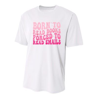Born To Read Books Forced To Read Emails Groovy Reading Youth Performance Sprint T-Shirt
