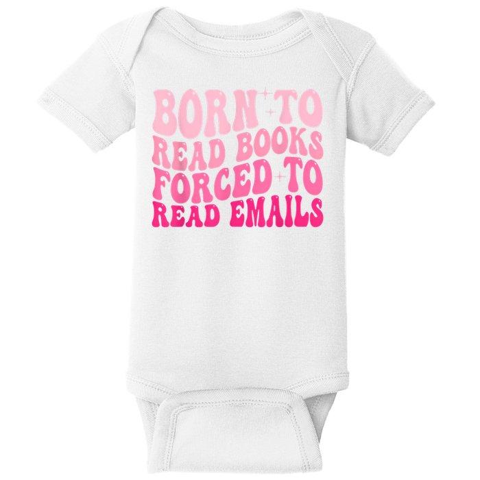 Born To Read Books Forced To Read Emails Groovy Reading Baby Bodysuit