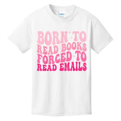 Born To Read Books Forced To Read Emails Groovy Reading Kids T-Shirt